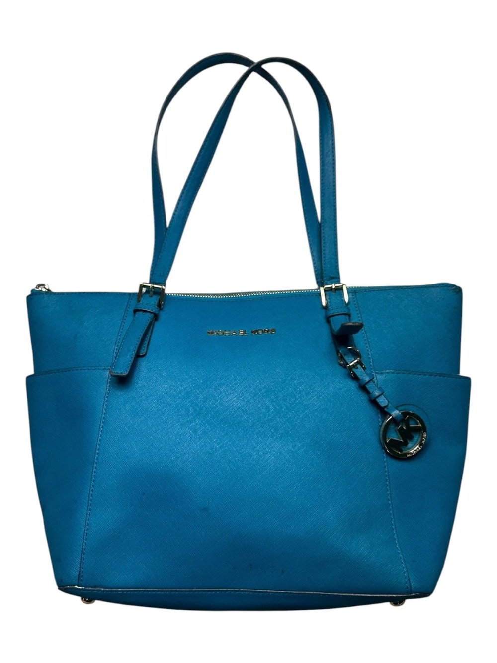 MICHAEL KORS: Turquoise Large Purse Bag Tote